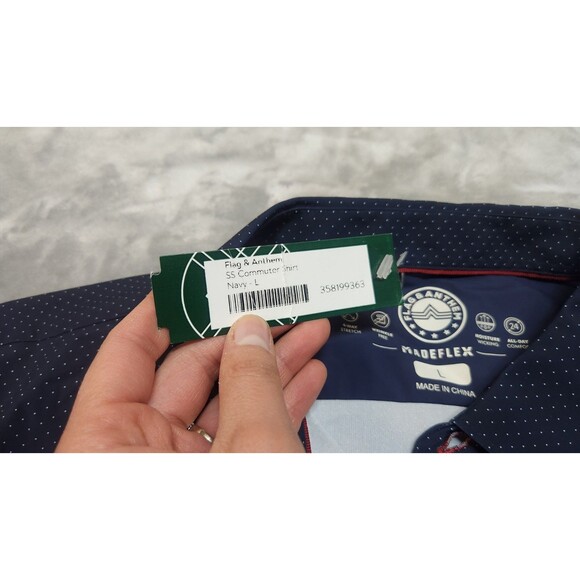 NWT Flag & Anthem Men's Large Navy SS Commuter Shirt - Picture 3 of 9